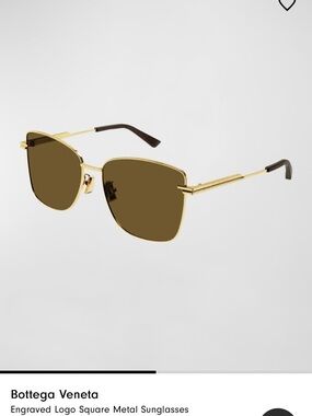 Bottega Veneta Gold Frame Sunglasses with Brown Lenses